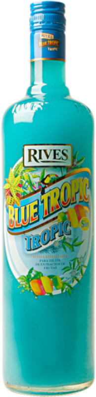 8,95 € Envio grátis | Licores Rives Blue — Edição Azul Andaluzia Espanha 1 L Blue Tropic Sem Álcool