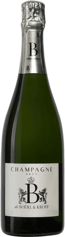 442,95 € 免费送货 | 白起泡酒 Boërl & Kroff B Brut — 起泡酒 干型 A.O.C. Champagne 香槟酒 法国 Pinot Noir — 黑皮诺, Chardonnay — 莎当妮 75 cl