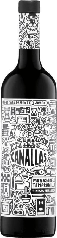 10,95 € 送料無料 | 赤ワイン Antonio Arráez Canallas D.O. Valencia バレンシアのコミュニティ スペイン Tempranillo — テンプラニーリョ, Monastrell — モナストレル 75 cl