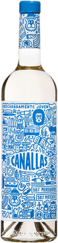 9,95 € Kostenloser Versand | Weißwein Antonio Arráez Canallas D.O. Valencia Valencianische Gemeinschaft Spanien Moscato — Muskateller, Merseguera Flasche 75 cl