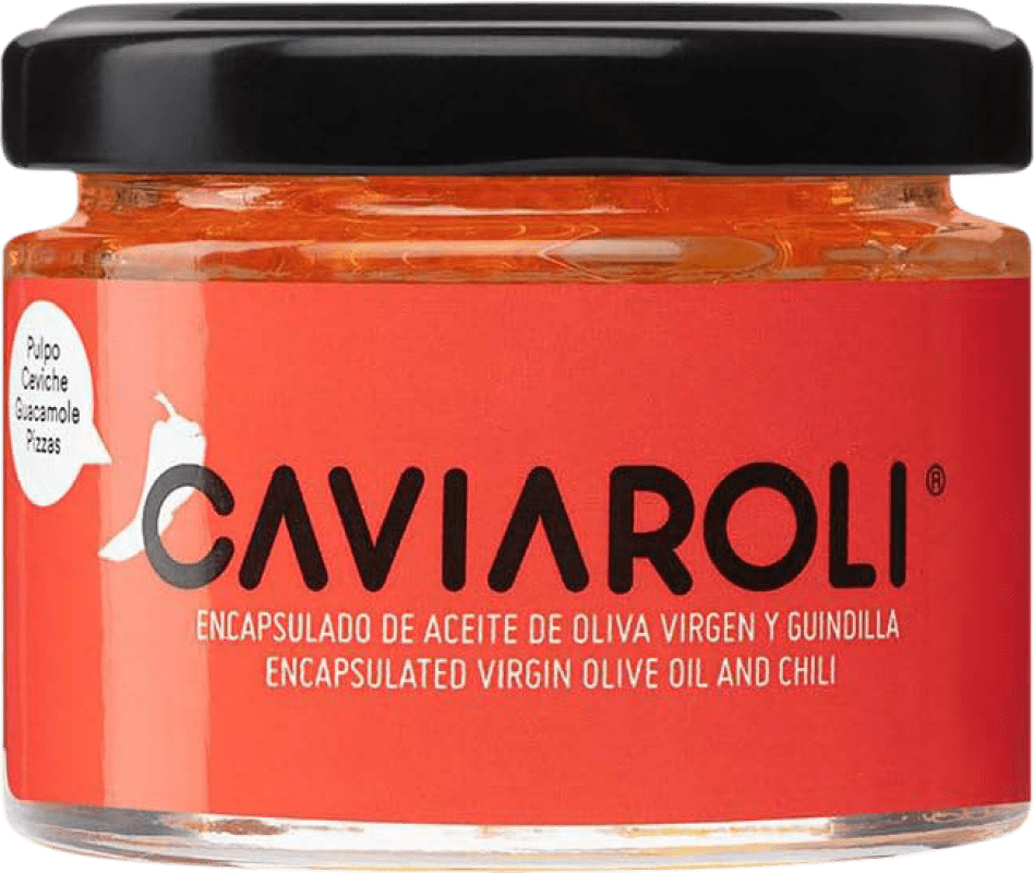 14,95 € Spedizione Gratuita | Olio d'Oliva Caviaroli Encapsulado EVO Extra Vergine Spagna Guindilla — Peperoncino, Caviar — Caviale