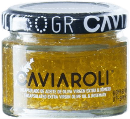 12,95 € Envío gratis | Conservas Vegetales Caviaroli Caviar de Aceite de Oliva Virgen Extra Encapsulado con Romero España