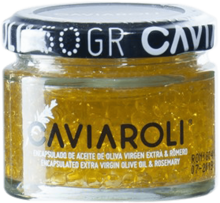 12,95 € Spedizione Gratuita | Olio d'Oliva Caviaroli Encapsulado EVO Extra Vergine Spagna Romero — Rosmarino, Caviar — Caviale