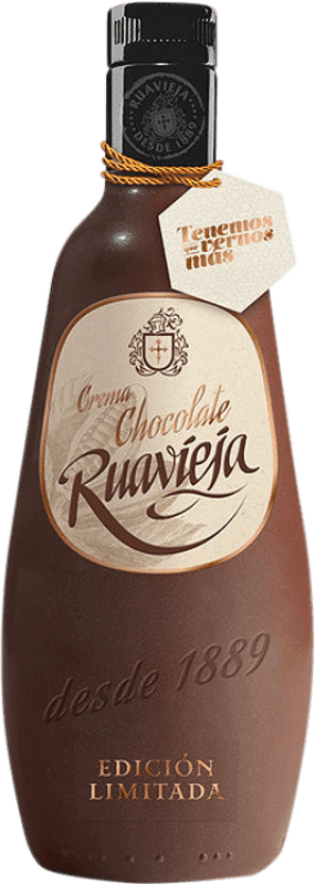 16,95 € Envío gratis | Crema de Licor Rua Vieja Chocolate Ruavieja Galicia España Botella 70 cl