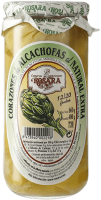 8,95 € Envio grátis | Conservas Vegetales Rosara Corazón de Alcachofa Espanha 15/20 Peças
