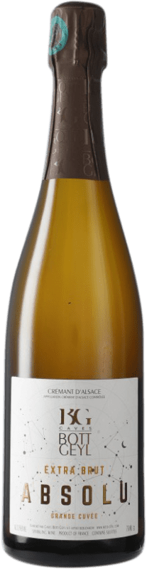 28,95 € Бесплатная доставка | Белое игристое Bott-Geyl Absolu Экстра-Брут A.O.C. Crémant d'Alsace Эльзас Франция бутылка 75 cl