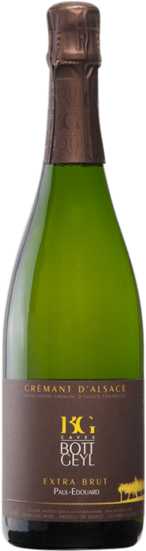 17,95 € Бесплатная доставка | Белое игристое Domaine Bott-Geyl Экстра-Брут A.O.C. Crémant d'Alsace Эльзас Франция Pinot Black, Chardonnay, Pinot White бутылка 75 cl