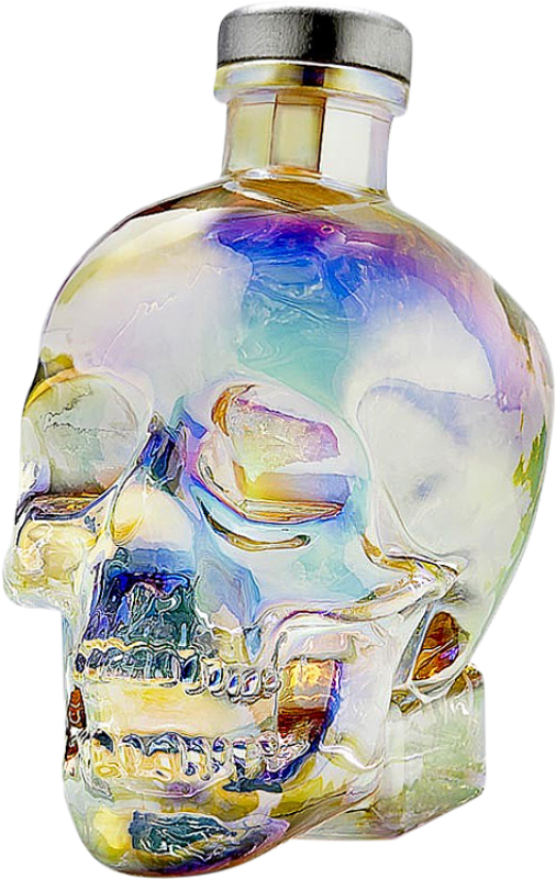 76,95 € Free Shipping | Vodka Brockmans Crystal Head Aurora Calavera — Skull Canada 70 cl
