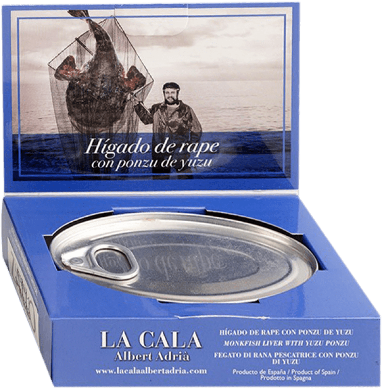 16,95 € Envio grátis | Conservas de Peixe La Cala Hígado de Rape con Ponzu Espanha Yuzu