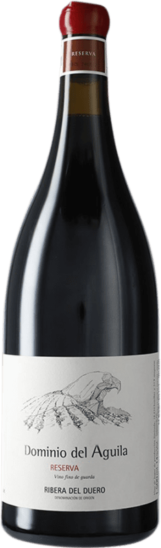 201,95 € 免费送货 | 红酒 Dominio del Águila 预订 D.O. Ribera del Duero 卡斯蒂利亚莱昂 西班牙 Tempranillo, Grenache, Bobal, Doña Blanca 瓶子 Magnum 1,5 L