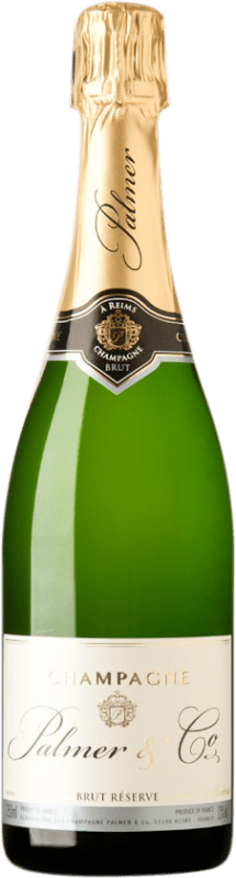 38,95 € Бесплатная доставка | Белое игристое Château Palmer брют Резерв A.O.C. Champagne шампанское Франция Pinot Black, Chardonnay, Pinot Meunier бутылка 75 cl