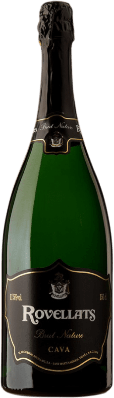 33,95 € 送料無料 | 白スパークリングワイン Rovellats ブルットの自然 D.O. Cava スペイン Macabeo, Xarel·lo, Parellada マグナムボトル 1,5 L