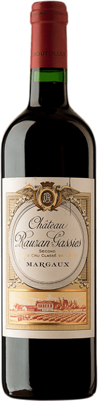 77,95 € Бесплатная доставка | Красное вино Château Rauzan-Gassies A.O.C. Margaux Бордо Франция Merlot — Мерло, Cabernet Sauvignon — Каберне Совиньон, Cabernet Franc — Каберне Фран, Petit Verdot Бутылка 75 cl
