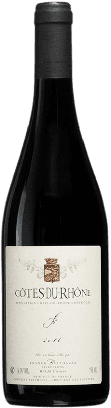 14,95 € 免费送货 | 红酒 Franck Balthazar A.O.C. Côtes du Rhône 法国 Syrah, Grenache 瓶子 75 cl