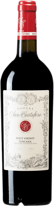 39,95 € Kostenloser Versand | Rotwein San Cristoforo I.G.T. Toscana Toskana Italien Petit Verdot Ökologisch Flasche 75 cl