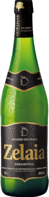 6,95 € Kostenloser Versand | Cidre Zelaia Natural Baskenland Spanien Flasche 75 cl