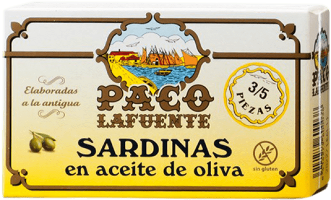 2,95 € Free Shipping | Fish Preserves Conservera Gallega Paco Lafuente Sardinas en Aceite de Oliva Galicia Spain 3-5 Pieces