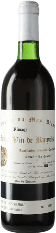 81,95 € Kostenloser Versand | Rotwein Mas Blanc Rimage la Coume 1989 A.O.C. Côtes du Roussillon Languedoc-Roussillon Frankreich Grenache Flasche 75 cl