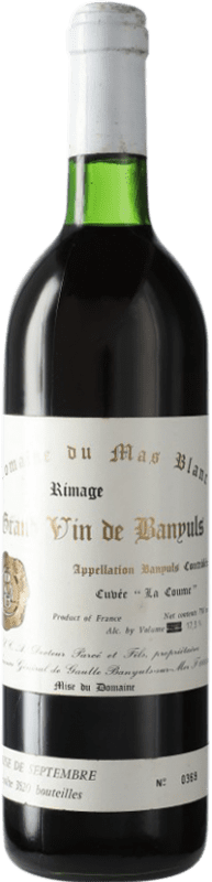 77,95 € Envoi gratuit | Vin rouge Mas Blanc Rimage la Coume 1989 A.O.C. Côtes du Roussillon Languedoc-Roussillon France Grenache Bouteille 75 cl