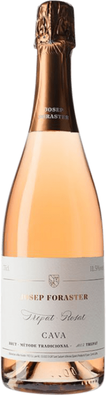 10,95 € 免费送货 | 玫瑰气泡酒 Josep Foraster Rosat 香槟 预订 D.O. Cava 西班牙 Trepat 瓶子 75 cl