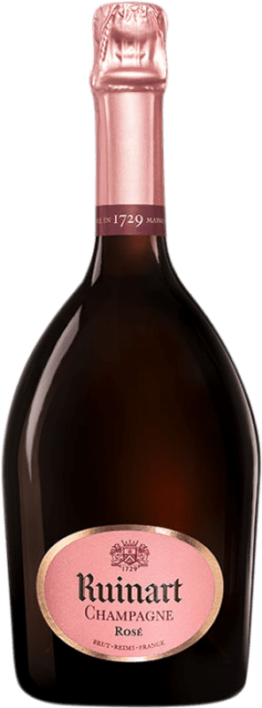 116,95 € Envio grátis | Espumante rosé Ruinart Rosé Brut A.O.C. Champagne Champagne França Pinot Preto, Chardonnay Garrafa 75 cl