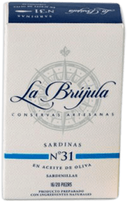 3,95 € Бесплатная доставка | Conservas de Pescado La Brújula Sardinillas en Aceite de Oliva Испания 15/20 Куски