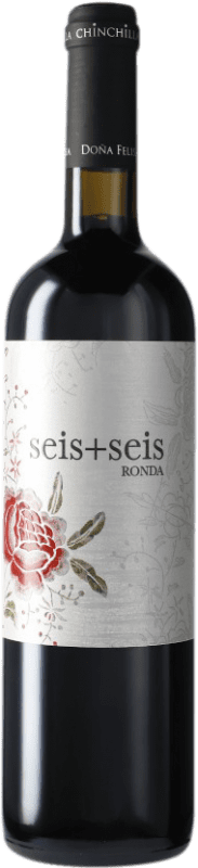19,95 € Spedizione Gratuita | Vino rosso Chinchilla Seis + Seis D.O. Sierras de Málaga Spagna Tempranillo, Syrah Bottiglia 75 cl