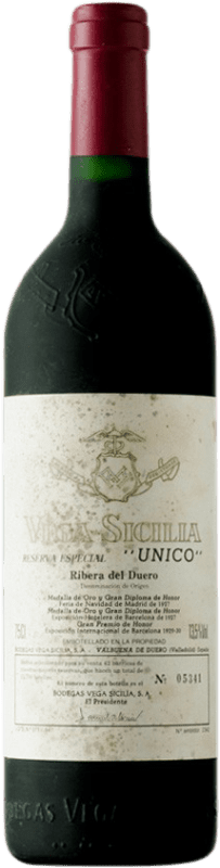 434,95 € 免费送货 | 红酒 Vega Sicilia Único Especial 预订 1994 D.O. Ribera del Duero 卡斯蒂利亚莱昂 西班牙 Tempranillo, Cabernet Sauvignon 瓶子 75 cl