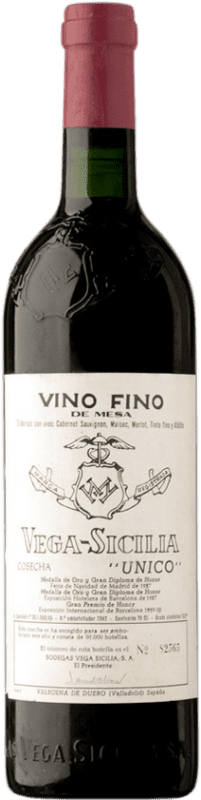 889,95 € Free Shipping | Red wine Vega Sicilia Único Gran Reserva 1965 D.O. Ribera del Duero Castilla y León Spain Tempranillo, Cabernet Sauvignon Bottle 75 cl