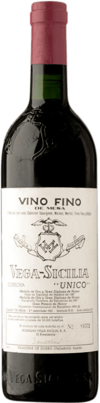 1 204,95 € Free Shipping | Red wine Vega Sicilia Único Grand Reserve 1967 D.O. Ribera del Duero Castilla y León Spain Tempranillo, Merlot, Cabernet Sauvignon Bottle 75 cl
