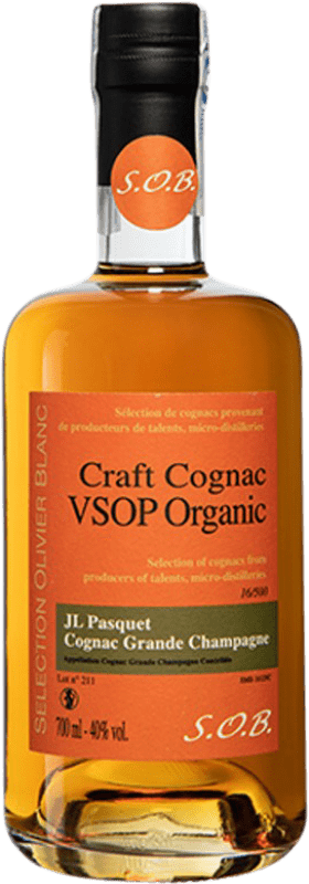 87,95 € Envio grátis | Cognac Conhaque S.O.B. Craft J.L. Pasquet Grande Champagne Very Superior Old Pale VSOP Organic A.O.C. Cognac França Garrafa 70 cl