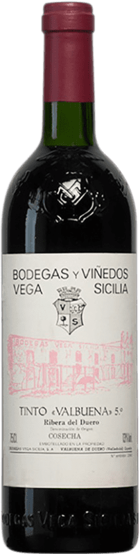 184,95 € Бесплатная доставка | Красное вино Vega Sicilia Valbuena 5º Año 1989 D.O. Ribera del Duero Кастилия-Леон Испания Tempranillo, Merlot, Malbec бутылка 75 cl