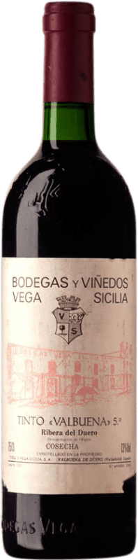 184,95 € Бесплатная доставка | Красное вино Vega Sicilia Valbuena 5º Año 1988 D.O. Ribera del Duero Кастилия-Леон Испания Tempranillo, Merlot, Malbec бутылка 75 cl