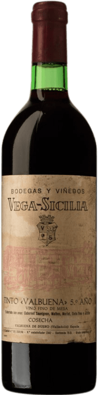 186,95 € 免费送货 | 红酒 Vega Sicilia Valbuena 5º Año 1979 D.O. Ribera del Duero 卡斯蒂利亚莱昂 西班牙 Tempranillo, Merlot, Malbec 瓶子 75 cl