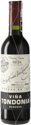 15,95 € Envío gratis | Vino tinto López de Heredia Viña Tondonia Reserva D.O.Ca. Rioja España Tempranillo, Garnacha, Graciano, Mazuelo Media Botella 37 cl