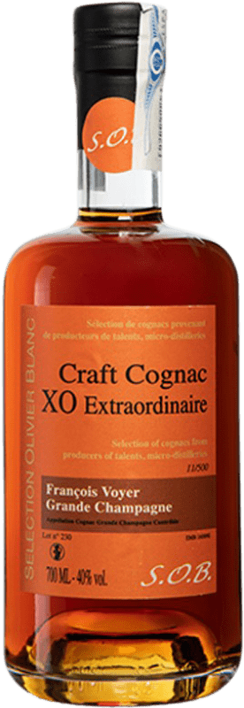 198,95 € Spedizione Gratuita | Cognac S.O.B. Craft X.O. Extra Old Extraordinaire François Voyer Grande Champagne A.O.C. Cognac Francia Bottiglia 70 cl