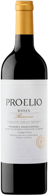 25,95 € Spedizione Gratuita | Vino rosso Proelio Vendimia Seleccionada Riserva D.O.Ca. Rioja La Rioja Spagna Tempranillo, Grenache, Graciano Bottiglia 75 cl
