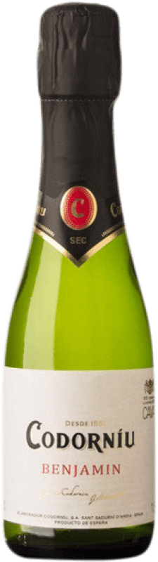 8,95 € Kostenloser Versand | 3 Einheiten Box Weißer Sekt Codorníu Benjamín Brut D.O. Cava Katalonien Spanien Macabeo, Xarel·lo, Parellada Kleine Flasche 20 cl