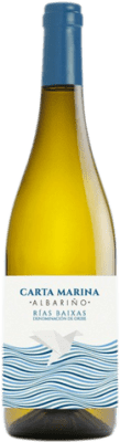 8,95 € Envío gratis | Vino blanco Vía Atlántica Carta Marina D.O. Rías Baixas Galicia España Albariño Botella 75 cl