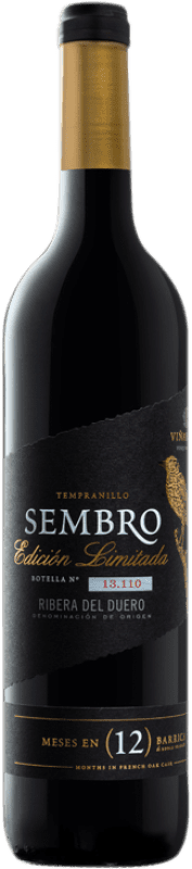 11,95 € Free Shipping | Red wine Iberian Sembro Edición Limitada Aged D.O. Ribera del Duero Castilla y León Spain Tempranillo Bottle 75 cl