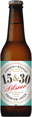 2,95 € Envio grátis | Cerveja Sherry Beer 15&30 Pilsner Cerveza de Bodega Andaluzia Espanha Garrafa Terço 33 cl