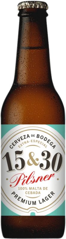 2,95 € Spedizione Gratuita | Birra Sherry Beer 15&30 de Bodega Lager, Pilsner Andalusia Spagna Bottiglietta Terzo 33 cl