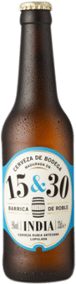 2,95 € Spedizione Gratuita | Birra Sherry Beer 15&30 India Botte Andalusia Spagna Bottiglietta Terzo 33 cl