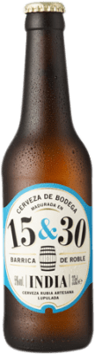 2,95 € 送料無料 | ビール Sherry Beer 15&30 India Barrica オーク アンダルシア スペイン 3分の1リットルのボトル 33 cl