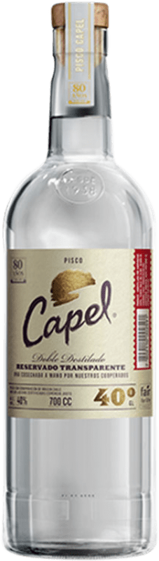 18,95 € Envio grátis | Aguardente Pisco Capel Doble Destilado Chile Garrafa 70 cl
