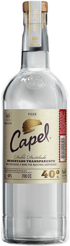 24,95 € Envio grátis | Aguardente Pisco Capel Doble Destilado Chile Garrafa 70 cl