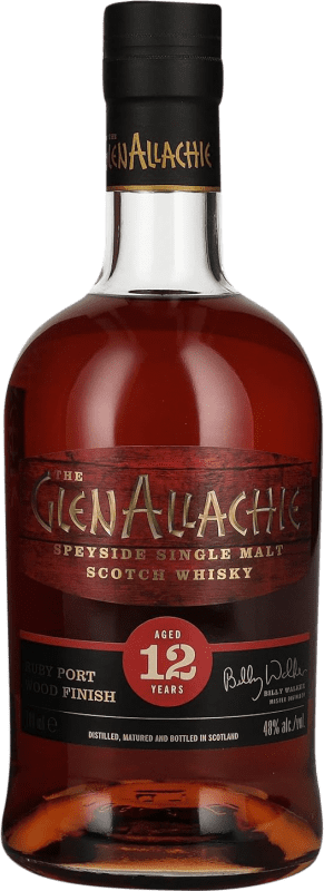 111,95 € Kostenloser Versand | Whiskey Single Malt Glenallachie Ruby Port Wood Finish Schottland Großbritannien 12 Jahre Flasche 70 cl