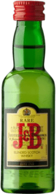 33,95 € Envio grátis | Caixa de 12 unidades Whisky Blended J&B Pet Reino Unido Garrafa Miniatura 5 cl