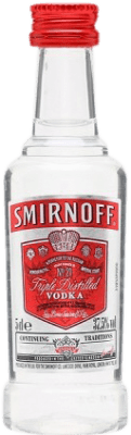 33,95 € 免费送货 | 盒装12个 伏特加 Smirnoff 俄罗斯联邦 小瓶装 5 cl PET — 塑料