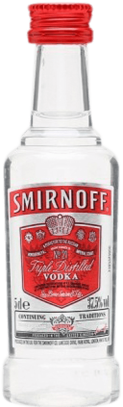 39,95 € Envío gratis | Caja de 12 unidades Vodka Smirnoff Pet Rusia Botellín Miniatura 5 cl